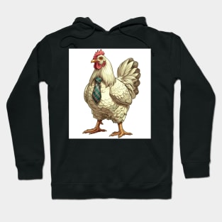 Chicken wearing Tie Hoodie